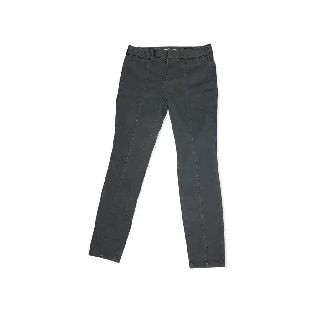 LOFT Petite Business Casual Work Pants Gray with Slide Clasp and Interior Button